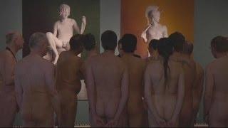 Austrian nudists tour a 'Naked Men' exhibition in Vienna