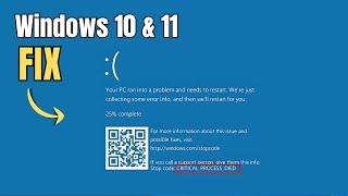 How To Fix "Critical Process Died Error " on Windows 10 & 11