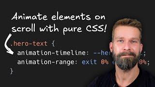 Animate hero elements with scroll-driven CSS animations