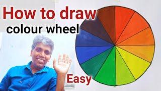 How to draw colour wheel | colour wheel making / basic colour wheel #colourwheel  Navin art studio