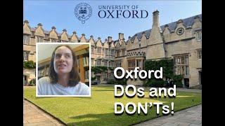 Top DOs and DON’Ts at OXFORD Uni!!