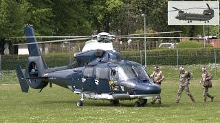 Head of British & US Army air lifted by military helicopters to London  