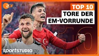 Top10 Tore der EM-Vorrunde 2024 mit internationalem Originalkommentar | UEFA EURO 2024 | sportstudio