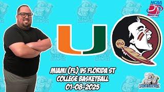 Miami vs Florida State 1/8/25 Free College Basketball Picks and Predictions | NCAAB Pick