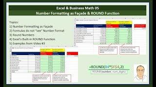 Excel & Business Math 05: Number Formatting & When You MUST Use ROUND Function