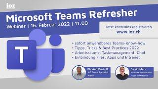 Microsoft Teams Refresher 2022 | Webinar vom 16. Februar 2022