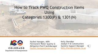 Permanent Water Quality Construction Expenditure Tracking - Categories 1300 & 1301