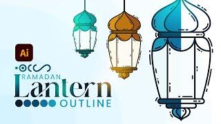 How to Draw a Ramadan Lantern: A Beginner's Guide in #adobeillustrator