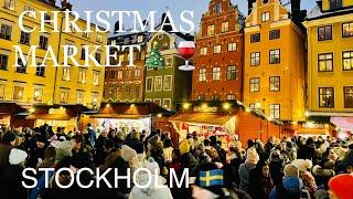 Stockholm Christmas Market in Old Town(4K) Walking Tour of Sweden’s oldest market (Since 1837)