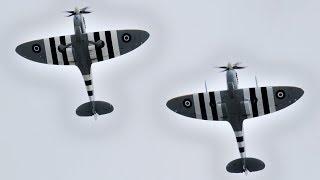 Spitfire Mk IX Pair Display at Duxfords D-Day 75 Air Show