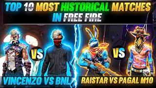 TOP 10 MOST HISTORICAL MATCHES IN FREE FIRE | SMOOTH 444 VS WHITE 444  | CLASH OF GODS FREE FIRE 