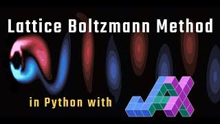 LBM Fluid Simulation in Python with JAX | van Karman Vortex Street