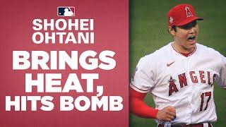 He DOES IT ALL! Shohei Ohtani launches homer, hits 100 mph while striking out 7!