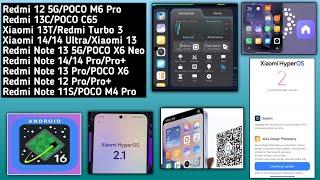 HyperOS 2.1 Features/HyperOS 2.0 India Release/Android 16 Device's List/HyperOS 2.1 Game Turbo