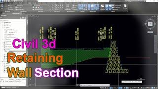 AutoCAD Civil 3d Complete Tutorials Subassembly Of Retaining Wall & Create Sections |Target Surfaces