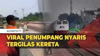 Viral Video Penumpang Nyaris Tertabrak Kereta Api di Karawang, Saksi Ceritakan Kronologinya