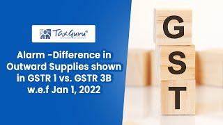 Alarm -Difference in Outward Supplies shown in GSTR 1 vs. GSTR 3B w.e.f Jan 1, 2022 - CA Bimal Jain