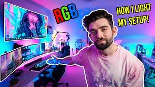 TRANSFORM your GAMING SETUP with RGB Lighting!  How I light my Gaming Room!
