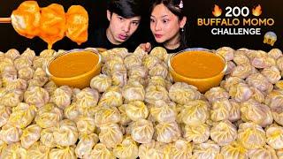 200 BUFFALO MOMO CHALLENGE WITH DEEPSPICY ACHAR200 DUMPLING EATING CHALLENGE | MUKBANG