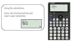 Using the fraction button for a calculation