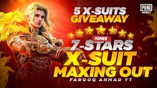 Ignis X-Suit Maxing out 7 Star | 5 X-Suit Giveaway |  PUBG MOBILE 