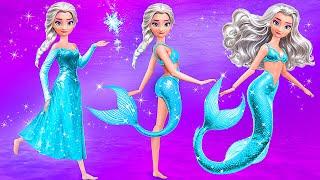 Frozen: Elsa Becomes The Little Mermaid! 30 DIYs for Dolls