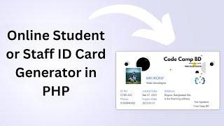 Online Student or Staff ID Card Generator in PHP with Source Code for Free || #php_project  #2023