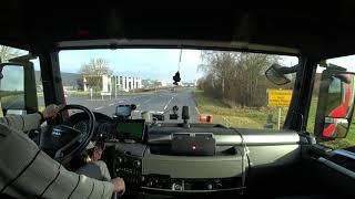 POV Driving MAN TGX 18.440 with a manual gearbox. Germany. 27.01.2020