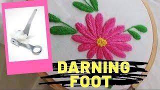 #Darning Foot Demo Usha Janome Wonderstitch Foot|How to do Free Motion Embroidery using Darning foot