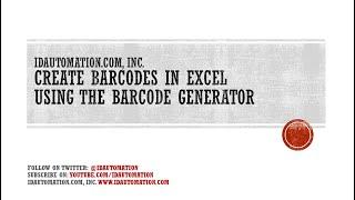 How to Create #Barcodes in #Excel using the Excel Barcode Generator