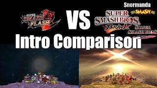 SSF2 0.8 - SSF Beta VS. SSB 64 - SSB Brawl - Intro Comparison