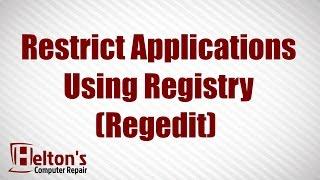 How to Restrict Applications Using Registry (Regedit)