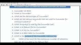 top 25 mostly asked Cucumber Interview Question and Answer |Cucumber BDD Framework FAQ's