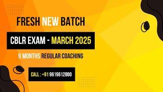 Regular Online Batch I CBLR Exam 2025 I 6th May 2024 I Prof Rajesh Tayal