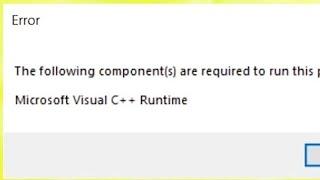 исправление The following component(s) are required to run this program:Microsoft Visual C++ Runtime