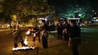 Silat Seni Gayong Malaysia dari gelanggang pancalusa Klang,  pecahan genting berapi