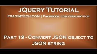 Convert JSON object to string