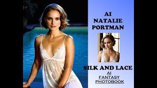 AI Natalie Portman White Silk and Lace