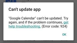 Fix Can't update app|Error code 924 in Google Play Store