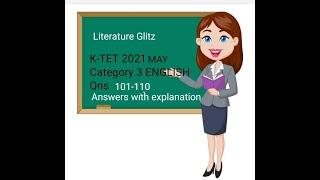 K-TET MAY 2021 Category-3 PART 3 ENGLISH Previous year questions with explanation