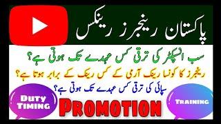 Pakistan rangers ranks and promotion structure 2022|sub inspector Rangers promotion structure 2022