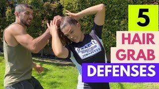 5 Hair Grab Defenses - Women's Self-defense Techniques