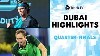 Medvedev vs Davidovich Fokina; Rublev, Hurkacz & Humbert Play | Dubai 2024 Quarter-Final Highlights