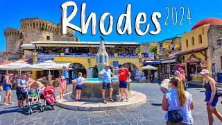 Rhodes Greece, walking tour in 4k, Rodos, Greece 2024