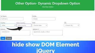 Dynamic Textbox on condition hide show jQuery  | jQuery tutorial | jQuery tutorial for beginners