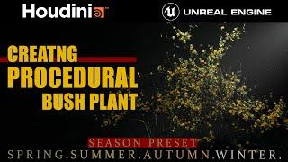 Houdini Tutorial Procedural Bush Plant in Unreal Engine 5.