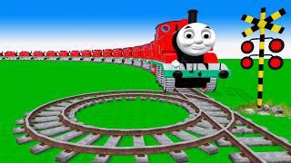 【踏切アニメ】あぶない電車 TRAIN THOMAS  Fumikiri 3D Railroad Crossing Animation #train