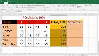 Calculer une SOMME et une MOYENNE + formules (Cours EXCEL)