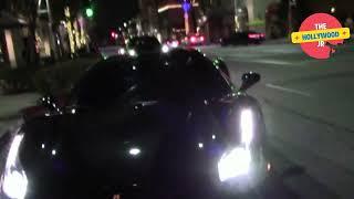 KENDALL JENNER & ASAP ROCKY LEAVES DINNER AT MASTROS RESTAURANT IN A BLACK FERRARI IN BEVERLY HILLS!