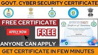 Government Free Cyber Security Pledge Certificate 2022 | Free Online Govt. Certificate 2022